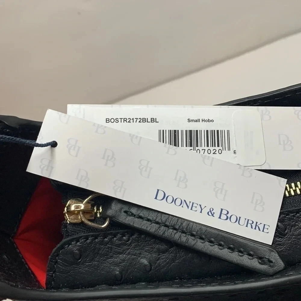 Dooney Bourke Shoulder Bag Hobo Ostrich Leather Black NWT - Picture 12 of 12